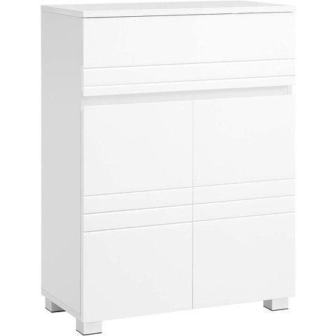 Rootz Bathroom cabinet - Storage cabinet - Sideboard - French doors - Drawer - White - MDF - 60 x 30 x 80 cm