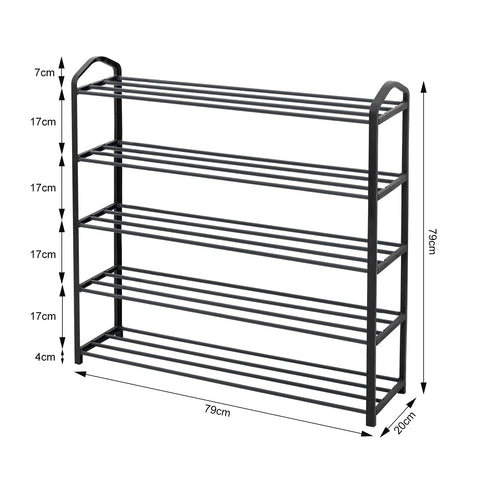 Rootz Schoenenrek - Schoenenorganizer - Schoenenstandaard - Schoenenopslag - Schoenenhouder - Schoenentoren - Schoenendisplay - Grijs - 31,5x8,1x2,6 inch