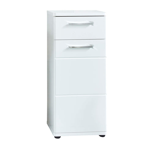 Rootz Bathroom Cabinet - Dresser - Stand - Storage Unit - Cupboard - Sideboard - White - 37 x 87 x 34cm