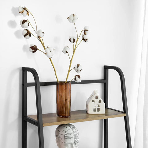 Rootz 4 Tiers Ladder Shelf Bookcase Book Shelf Storage Display Shelving Unit Standing Shelf