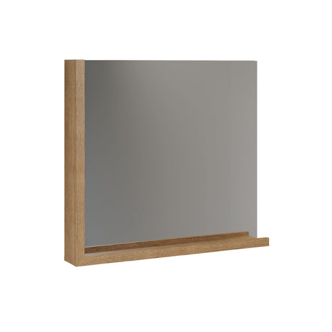 Rootz Wandspiegel - Reflecterend Glas - Kaptafel - Kijkglas - Halreflector - Decorversterker - Interieuraccent - Antraciet met Coast Evoke Oak - 80x72x12cm