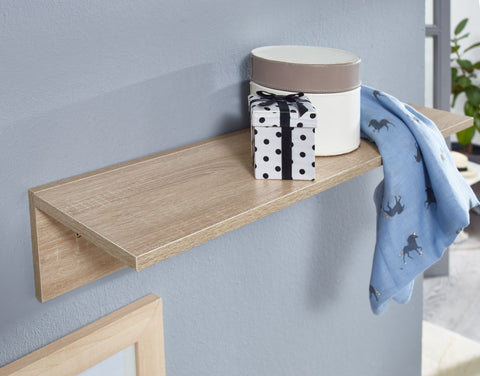 Rootz Hanging Cabinet with Wall Shelf Sonoma Oak - Design Floating Shelf 75 cm - Wall Cabinet with Drawer - Upper Cabinet for Hallway or Living Room