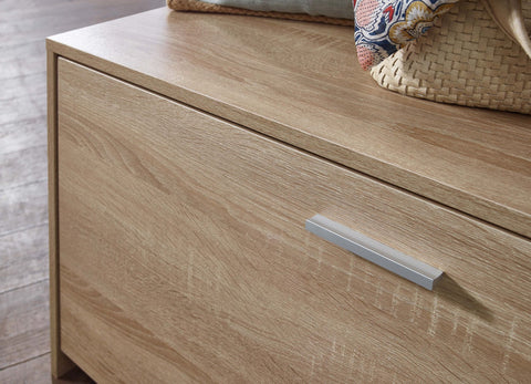 Rootz Bench - Shoe Cabinet with Seat - Small Closed Shoe Rack - Hallway Bench with Storage - Sonoma Oak - 90x48.5x38.5 cm