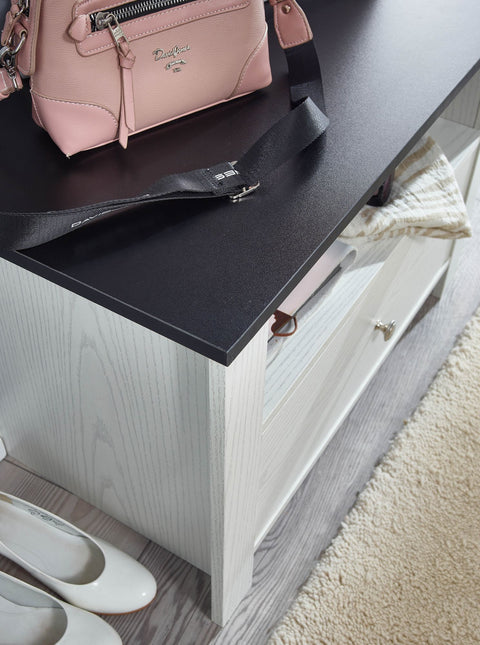 Rootz Shoe Rack - Narrow Design Shoe Cabinet - Small Shoe Stand with Drawer - Hallway Shoe Storage - White Birch Decor - 68.5x46x40 cm