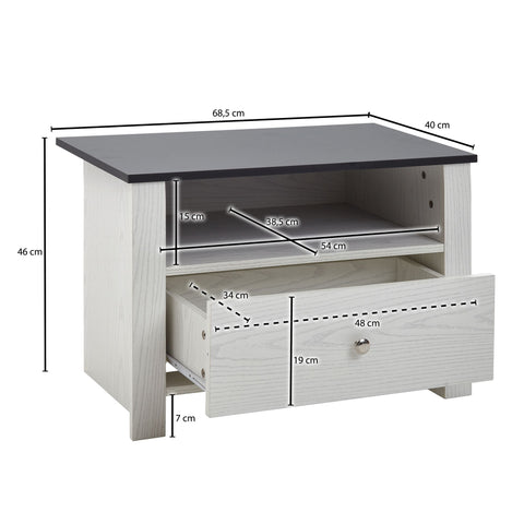 Rootz Shoe Rack - Narrow Design Shoe Cabinet - Small Shoe Stand with Drawer - Hallway Shoe Storage - White Birch Decor - 68.5x46x40 cm