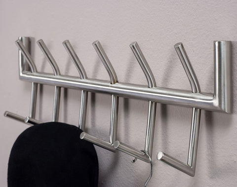 Rootz Wandgarderobe – Metall Silber – Design Flurgarderobe Stahl – Wandpaneel-Hakenleiste – Garderobenwand – 60 x 19 x 10 cm