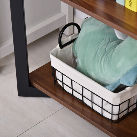 Rootz Bookcase - Bookshelf - MDF - 4 Layers - Walnut/Black