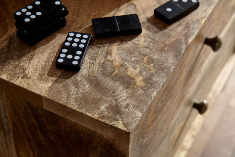 Rootz Bank - Geitenleer - Retrostijl massief houten bank - Gestoffeerde bank in de gang met opbergruimte - Bruin gewatteerde leren opbergbank - Kleine gangbank - 120x65x40 cm