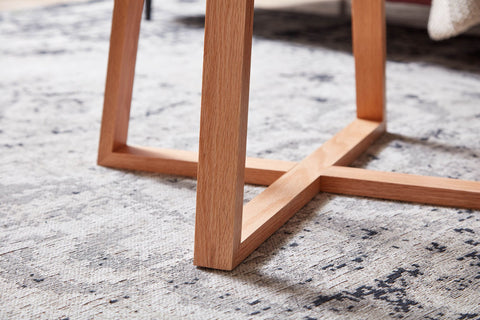 Rootz Couchtisch – Massive Eiche mit rundem Glas – Modernes Design für kleines Wohnzimmer – Holztisch – 58 x 58 x 47 cm