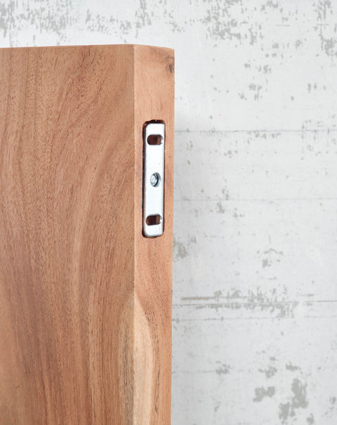 Rootz Wall Shelf - Acacia Wood with Tree Edge - Design Floating Shelf - Natural Wood Wall Board - Country Style Hanging Shelf -  60 cm