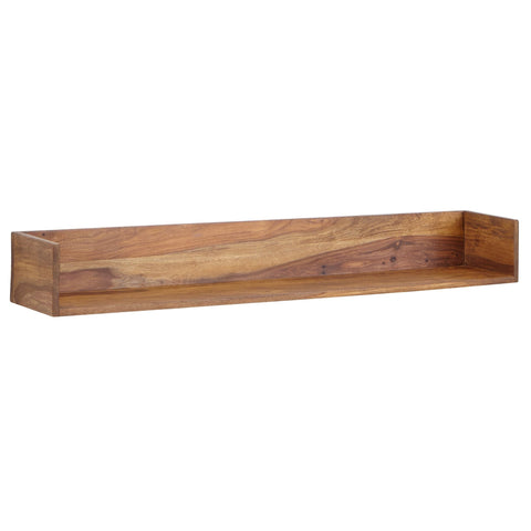 Rootz Floating Wall Shelf - Solid Sheesham Wood - Modern Design - Living Room Hanging Bookshelf - Large - 120x15x20 cm