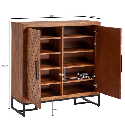 Rootz Wall Shelf - Modern Floating Hanging Shelf - Large Design for Living Room - Bookshelf Wall Mount - Solid Sheesham Wood - 30x80x10 cm