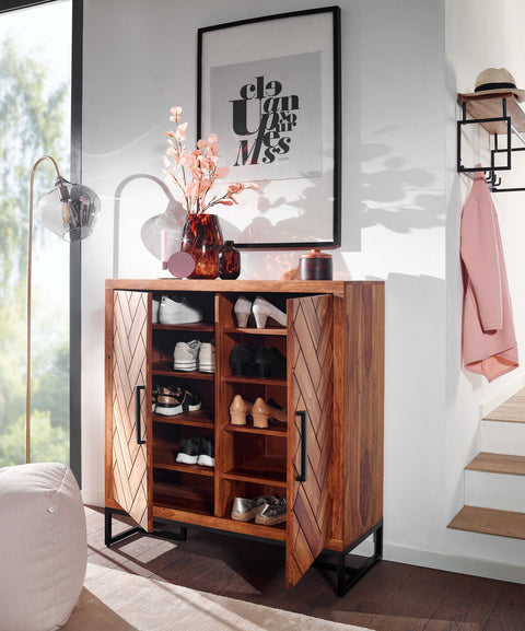 Rootz Wall Shelf - Modern Floating Hanging Shelf - Large Design for Living Room - Bookshelf Wall Mount - Solid Sheesham Wood - 30x80x10 cm