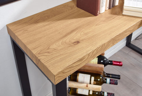 Rootz Consoletafel - Design Hal Dressoir - Smalle Opbergtafel - Lange Hoge Ingangstafel - Eiken Decor - Zwart - 120x39x75,5 cm 