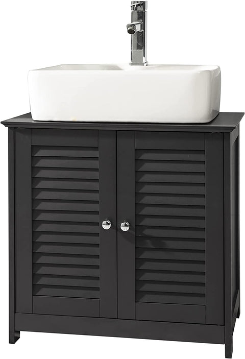 Rootz Under Sink Cabinet Bathroom - Vanity Unit Bathroom - Storage Cabinet with Double Shutter Doors