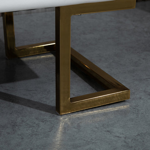 Rootz Bedroom Sofa - Sofa Bed - Metal - White/Gold - 120 x 43 x 42 cm