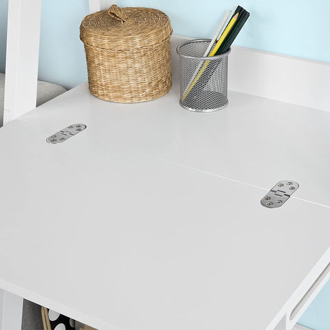 Rootz White Storage Display Shelving Ladder Shelf Bookcase with Desk/Memo Board and 3 Shelves