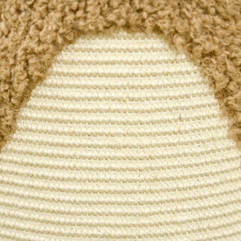 Rootz Bear Design Scratching Barrel - Cat Tower - 2 Cat Caves - 1 Scratching Surface - Chipboard - White + Brown - 35L x 35W x 66H cm