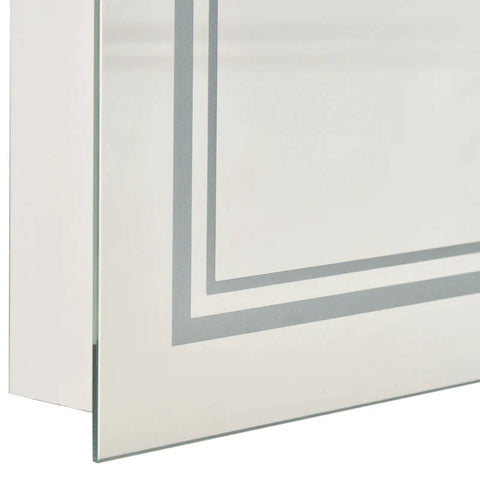 Rootz Bathroom Mirror - Bathroom Mirror With Led Lighting - Bluetooth And Time Display - Wall Mirror - Touch Switch - Aluminum - Silver - 80 x 60 cm