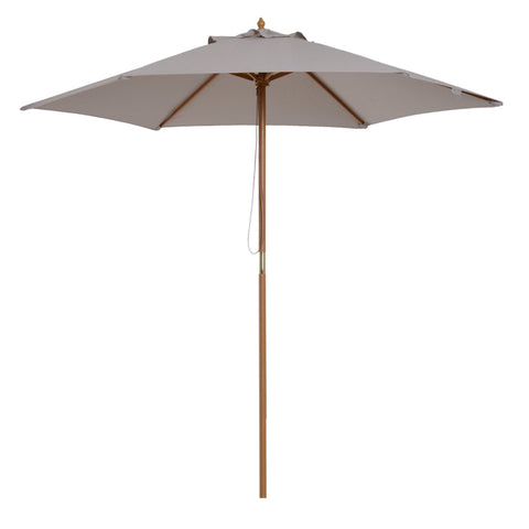 Rootz Parasol - Garden Parasol - Sun Protection - Umbrella Canopy - 3 Tier - Bamboo - Grey