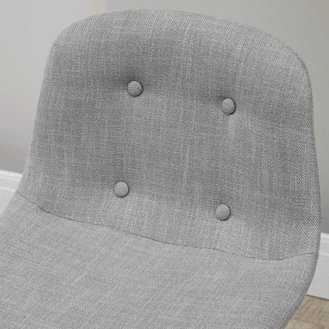 Rootz Bar Table - Bar Stools in Industrial Design - Button Stitching - Imitation Linen - Chipboard - Gray + Black - 120cm x 60cm x 91cm