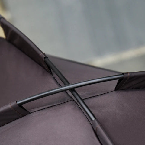 Rootz Pet Bed With Canopy - Raised Dog Bed - Outdoor Dog Lounger With Roof - Breathable - Taffeta Coffee - 76 x 61 x 73 cm