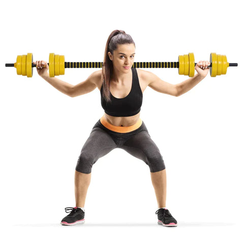 Rootz Barbell & Dumbbell Set - 3-in-1 Dumbbell Set - Plate Bar - Clamp Rod - Home - Gym - Yellow/Black