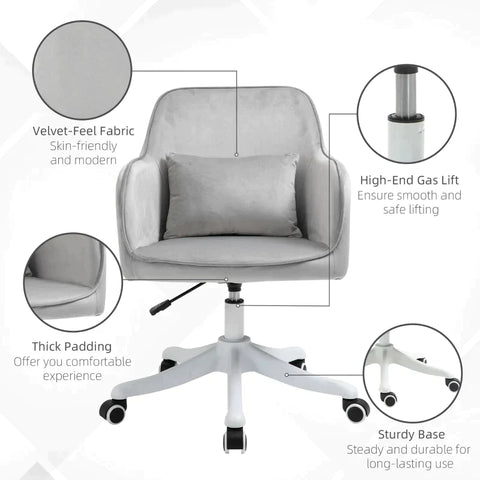 Rootz Massage Office Chair - Office Chair - Chair - Height Adjustable - Grey - 55 cm x 65 cm x 89 cm