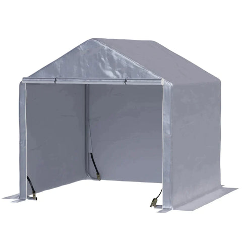 Rootz Foil Garden Shed - Garden Shed - Foil Garage - Carport Canopy - Galvanized Steel - Outdoor - Grey - 2 x 2 x 2 m