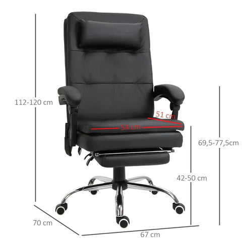 Rootz Massage Chair - Relaxing Chair - Massage Desk Chair - 7 Vibration Massage Points - Black - 67 cm x 70 cm x 120cm
