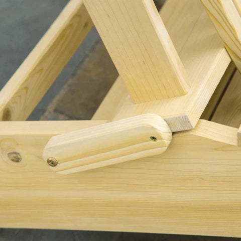 Rootz Garden Chair - Adirondack Garden Chair with Footrest - Folding Sun Lounger - Outdoor Garden Furniture - Natural Pine - 78 x 140 x 94 cm