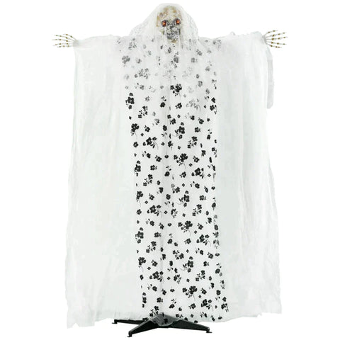 Rootz Halloween Decoration - Ghost Bride With Special Effects And Sound Function - Indoor Decoration - White - 110 cm x 18 cm x 175 cm