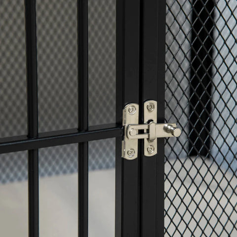 Rootz Hondenkooi - Hondenbox - Waterbestendige mat - Afneembare bodembak - Afsluitbaar - Zwart - 80 x 55 x 71 cm