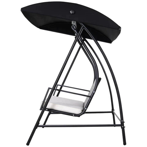 Rootz Schaukelstuhl – Schaukelbank – Schaukelstuhl mit Sonnendach – Schwarz – 198 x 124 x 179 cm