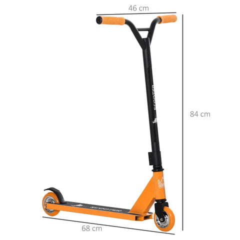 Rootz Stunt Scooter - Stunt Scooter for Kids - Kick Scooter - Fun Scooter with Deck Rubber Handles - Aluminum - Orange - 68 x 46 x 84 cm