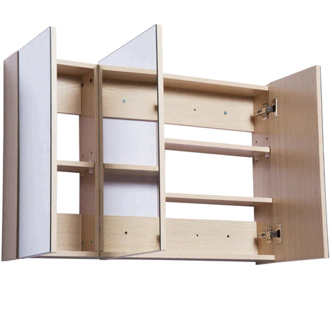 Rootz Spiegelschrank – Badezimmerschrank – Spiegelwandschrank – Badezimmer-Wandschrank – Weiß – B90 x H60 x T13,5 cm