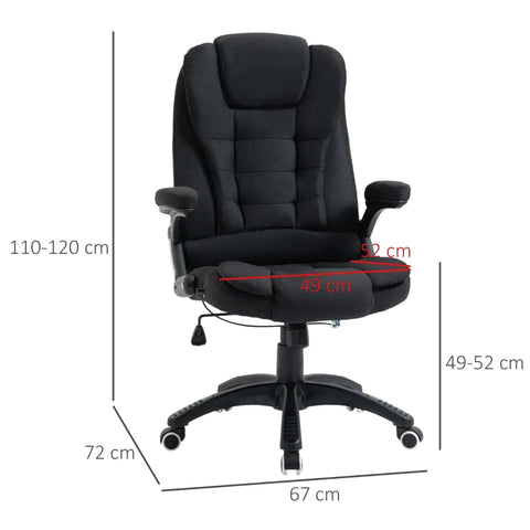 Rootz Office Chair - Desk Chair - Swivel Chair - Ergonomic Office Chair - Computer Chair - Height Adjustable - 360° Swivel - Black - 65 x 72 x 100-120 cm