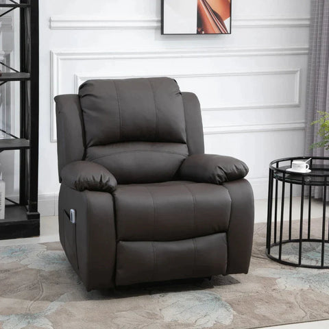 Rootz Massage Chair - Stand-up Aid - Relaxation Chair - TV Chair With Massage Function - Reclining Function - Brown - 92 X 92.5 X 101 cm
