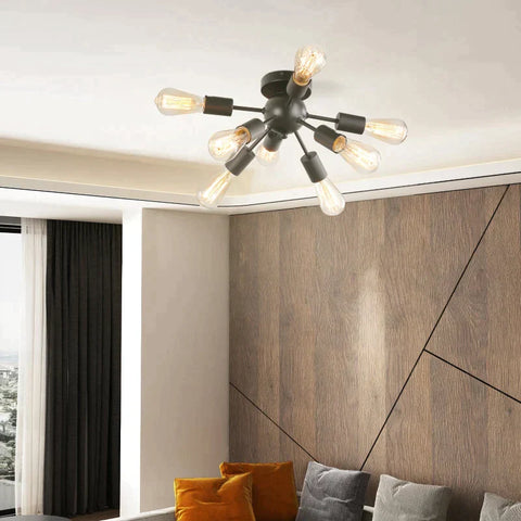 Rootz Ceiling Lamp - Wall Lamp - Glass Office Lamp - Led Ceiling Lighting - Bathroom - Kitchen - Balcony - Black - 36 x 36 x 21 cm