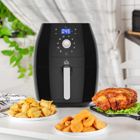Rootz Air Fryer - Heteluchtfriteuse - 5.5L Airfryer - Zwart - 41L x 33B x 37H cm