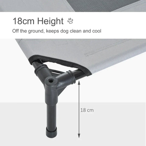 Rootz Pet Bed - Dog Bed - Outdoor Dog Lounger - Bed With Canopy - UV Protection - Breathable - Grey - 92 X 76 X 90 Cm