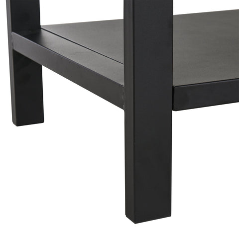 Rootz Keukentrolley - Serveerwagen - 2 Wielen - 3 Haken - 2 Niveaus - 128 x 46,5 x 86,5 cm - Zwart - RVS