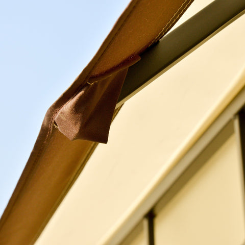 Rootz Garden pavilion - Party tent - Sun protection - Polyester - White/Brown - 3.6 x 2.97 x 2.73 cm