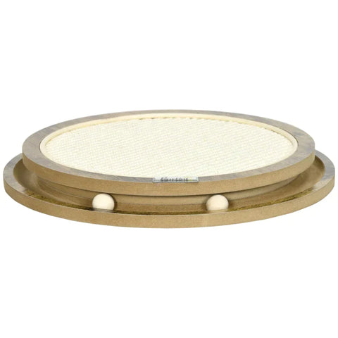 Rootz Cat Scratcher Board - Includes Toy Scratch Mat - Cat Toy - Natural - 40cm x 40cm x 4.5cm