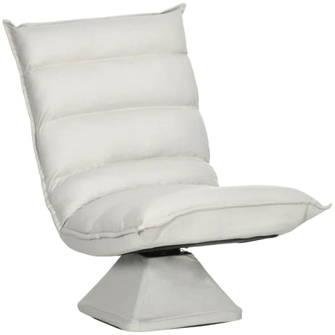 Rootz Armchair - Swivel - Tilting Backrest - Seat Cushion - Leather Look - Steel Frame - Light Gray - 62 x 62 x 95 cm