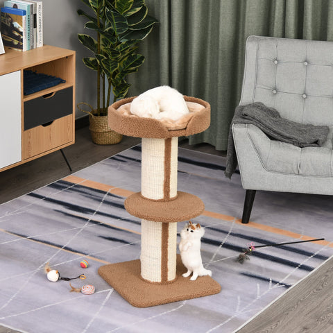 Rootz Scratching post - Play tree - Chipboard - Light brown - 45 x 45 x 81 cm