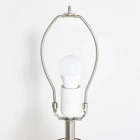 Rootz Table Lamps - Modern 2-set Table Lamps - Lamps E27 - Bedside Lamp - Linen Lampshade - White/Silver/Amber