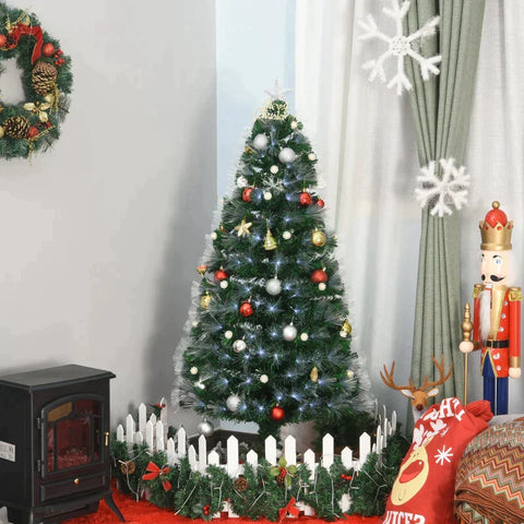 Rootz Kerstboom - Kunstkerstboom - Met Afstandsbediening - LED Verlichting Kerstboom - Groen/Wit - Ø75 x 150 cm