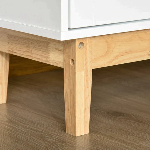 Rootz Wine Cabinet - Wine Cabinet With Glass Door - Wine Rack - Sideboard with Adjustable Shelf - White - 103 cm x 34 cm x 80 cm