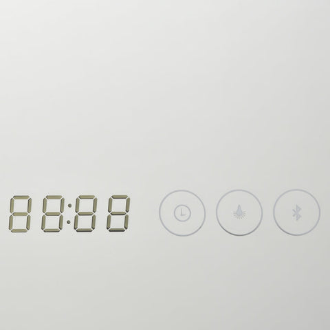 Rootz Bathroom Mirror - Bathroom Mirror With Led Lighting - Bluetooth And Time Display - Wall Mirror - Touch Switch - Aluminum - Silver - 80 x 60 cm